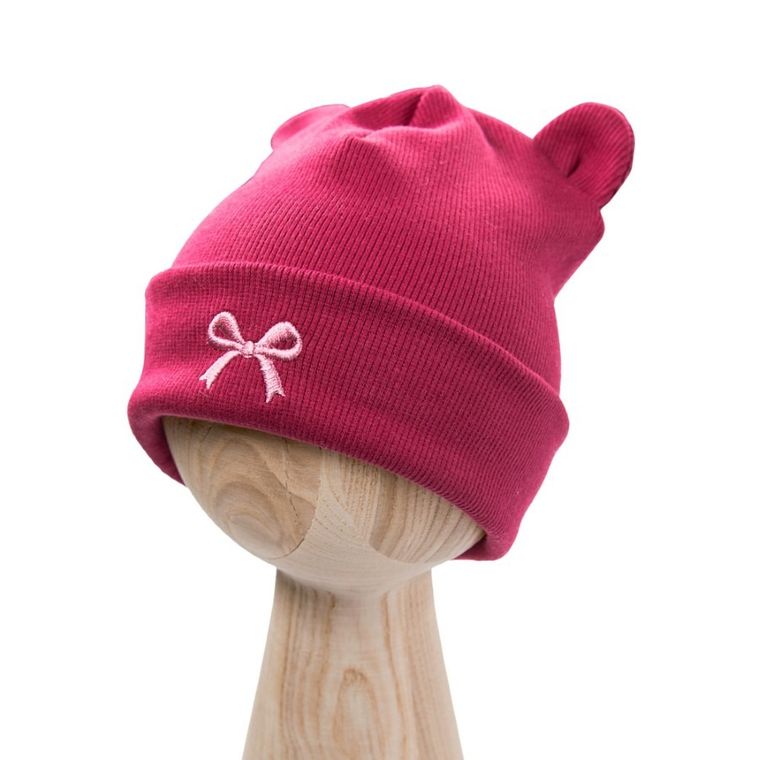 Czapka dziewczęca, bordowa, Eevi