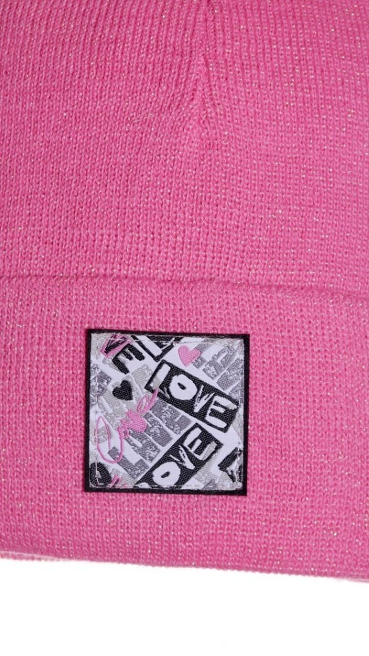 Czapka dziewczęca, ciemnoróżowa, Ambra