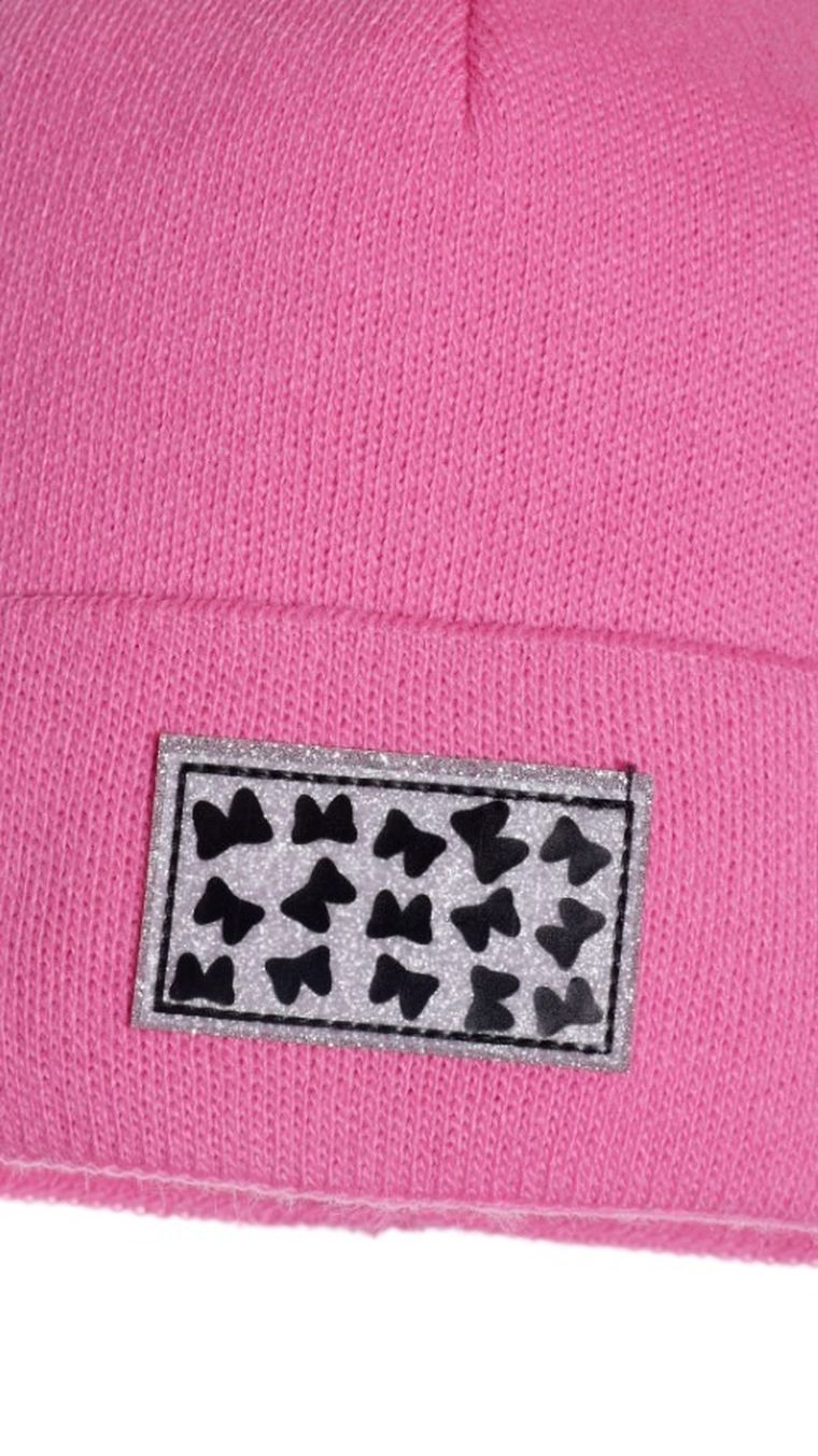 Czapka dziewczęca, ciemnoróżowa, Ambra