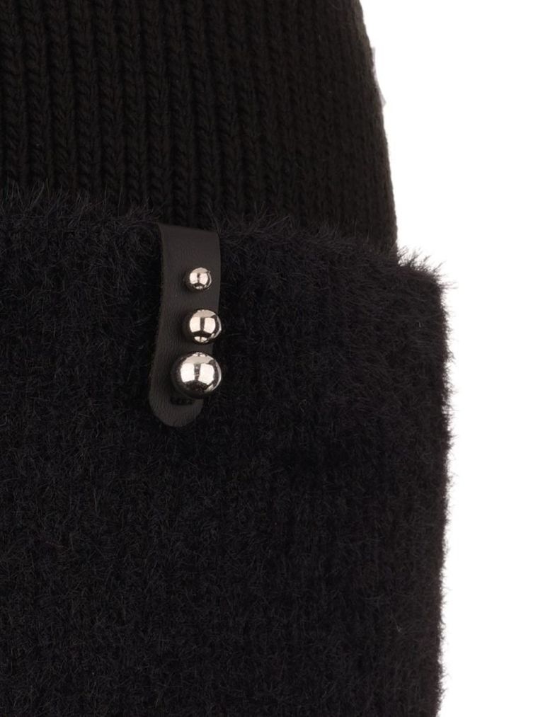 Czapka dziewczęca, czarna, Ambra