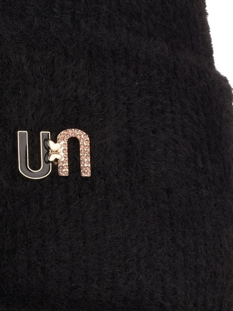 Czapka dziewczęca, czarna, Ambra