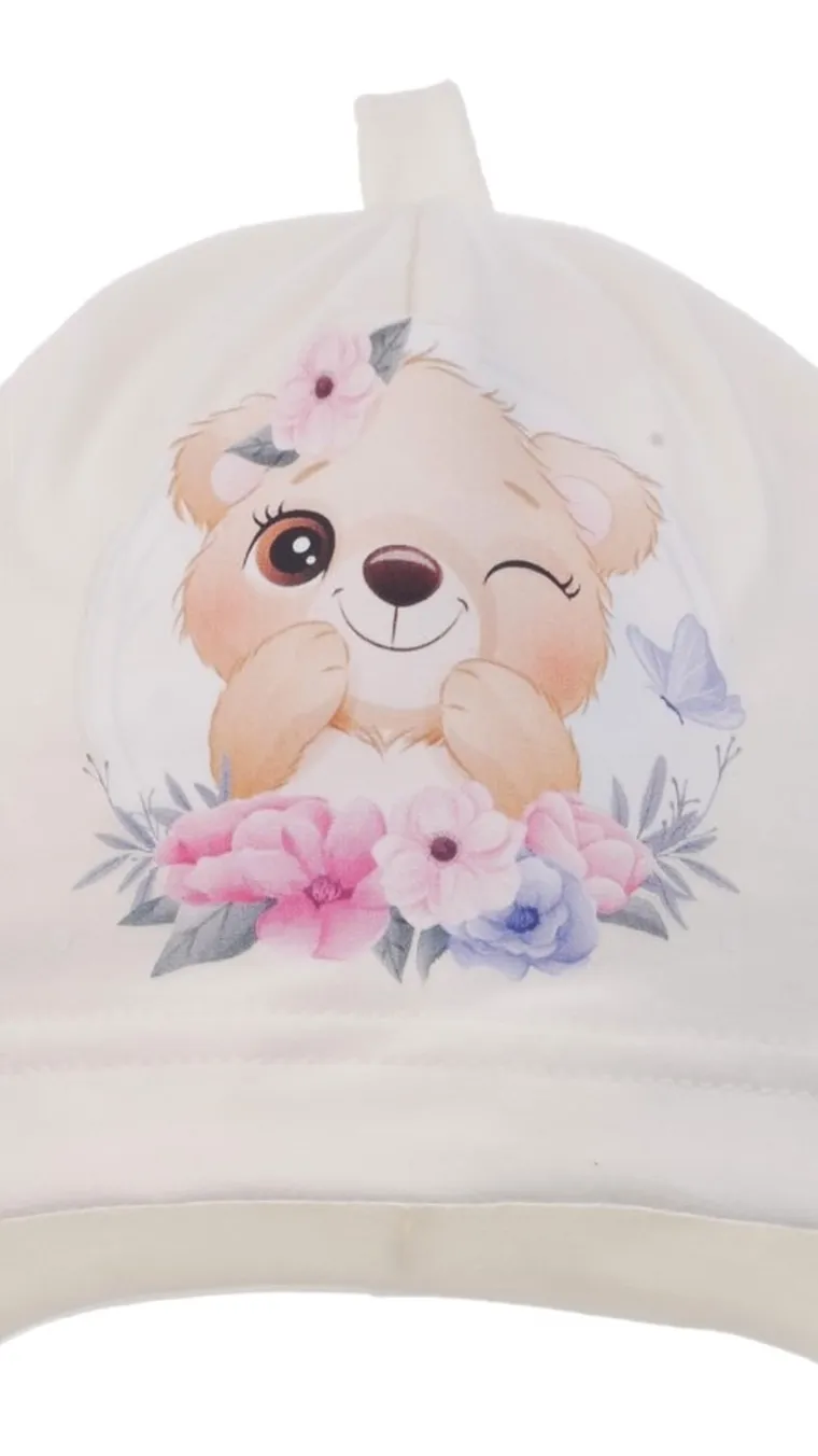 Czapka dziewczęca, ecru, Ambra