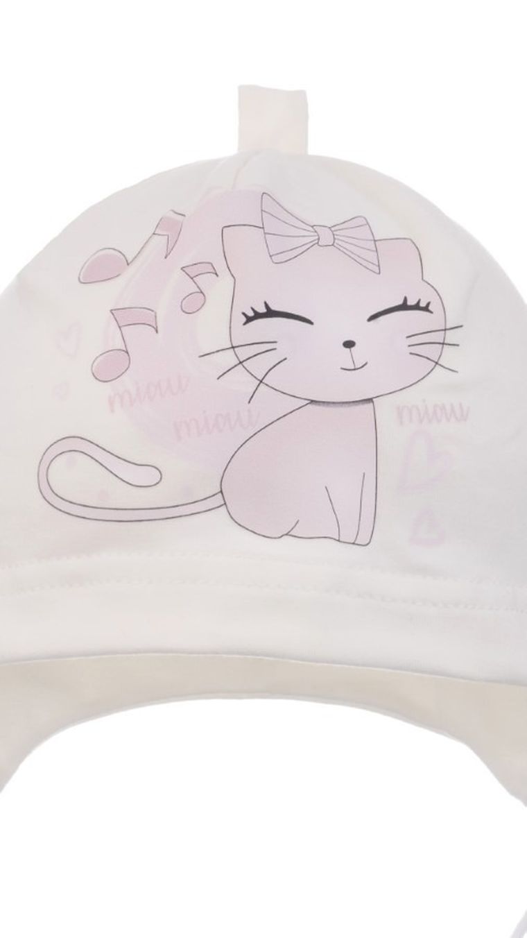 Czapka dziewczęca, ecru, Ambra