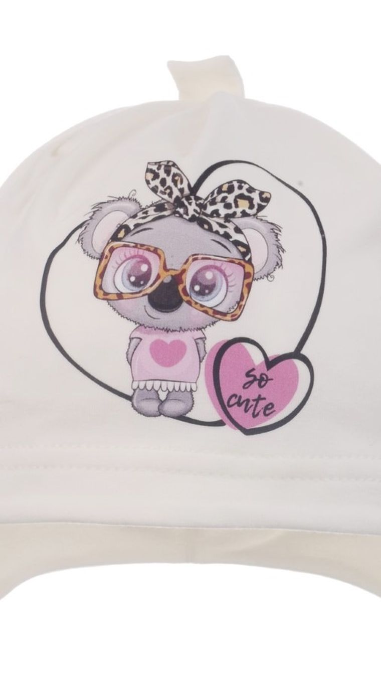 Czapka dziewczęca, ecru, Ambra