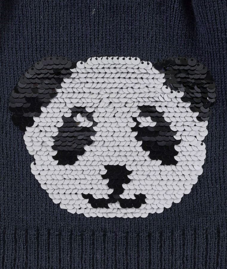 Czapka dziewczęca, granatowa, dwustronne cekiny, Döll