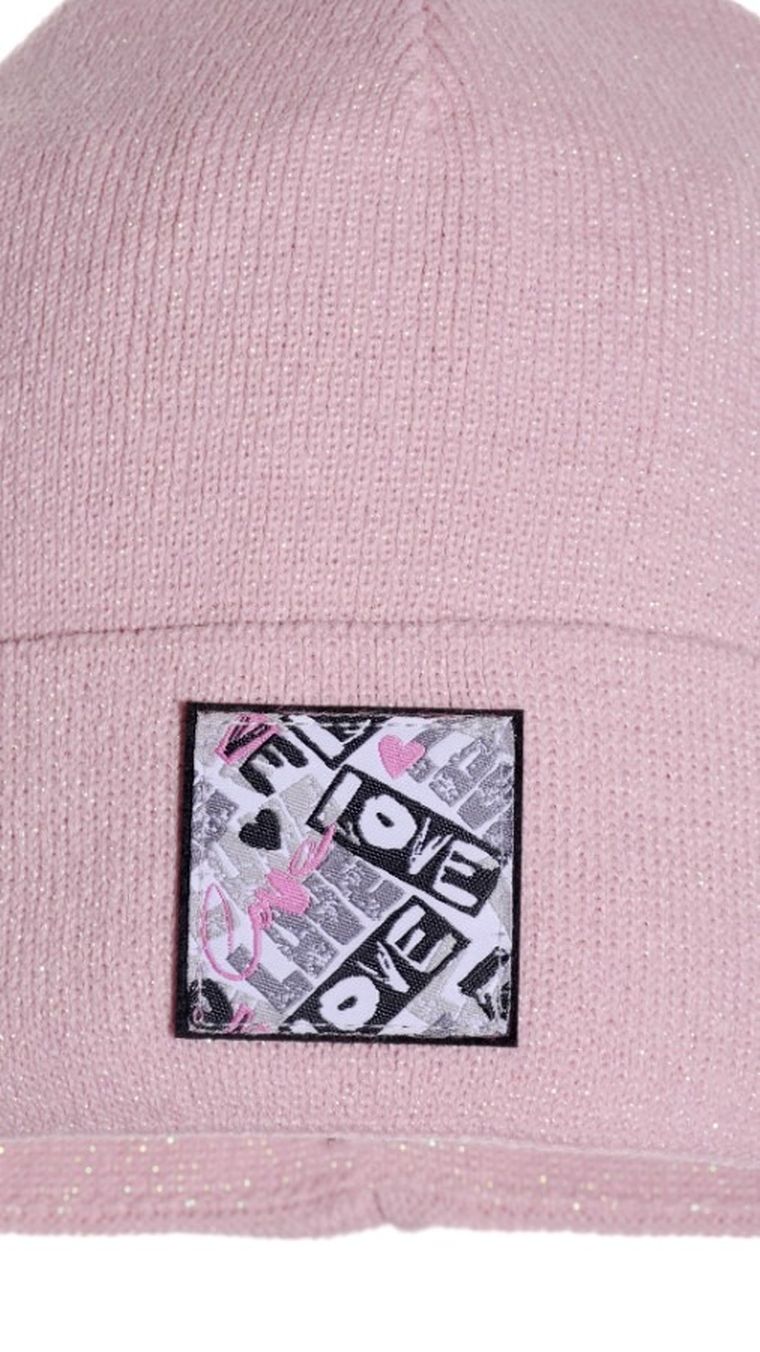 Czapka dziewczęca, jasnoróżowa, Ambra