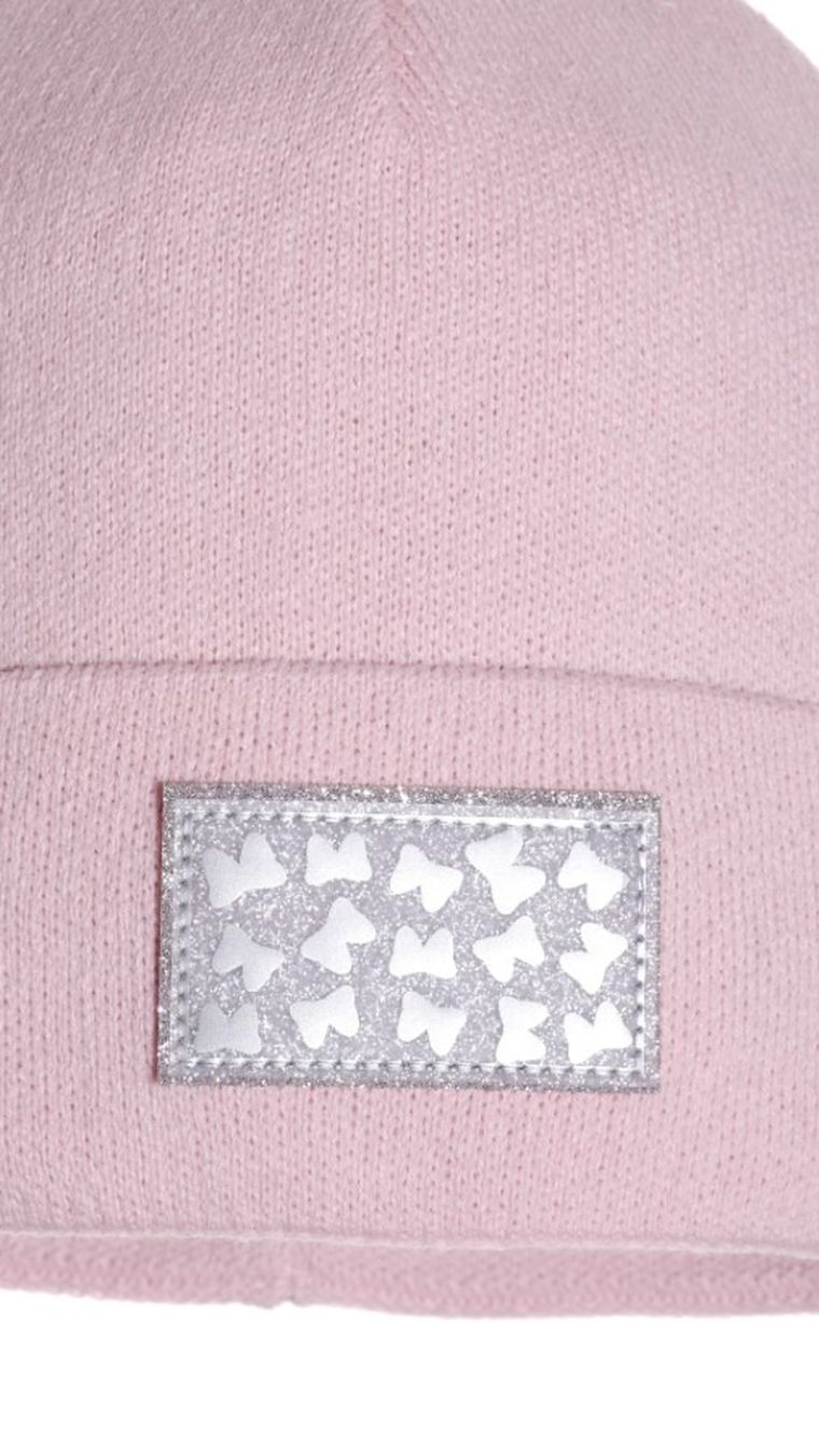 Czapka dziewczęca, jasnoróżowa, Ambra