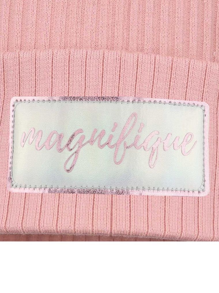 Czapka dziewczęca, jasnoróżowa, Ambra