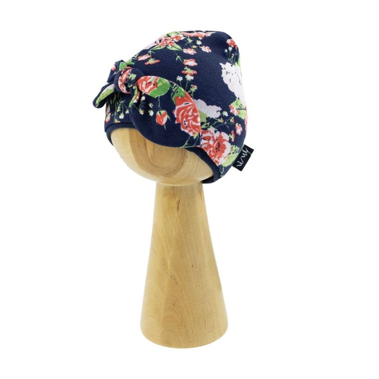 Czapka dziewczęca, mix, kwiaty, Nicol