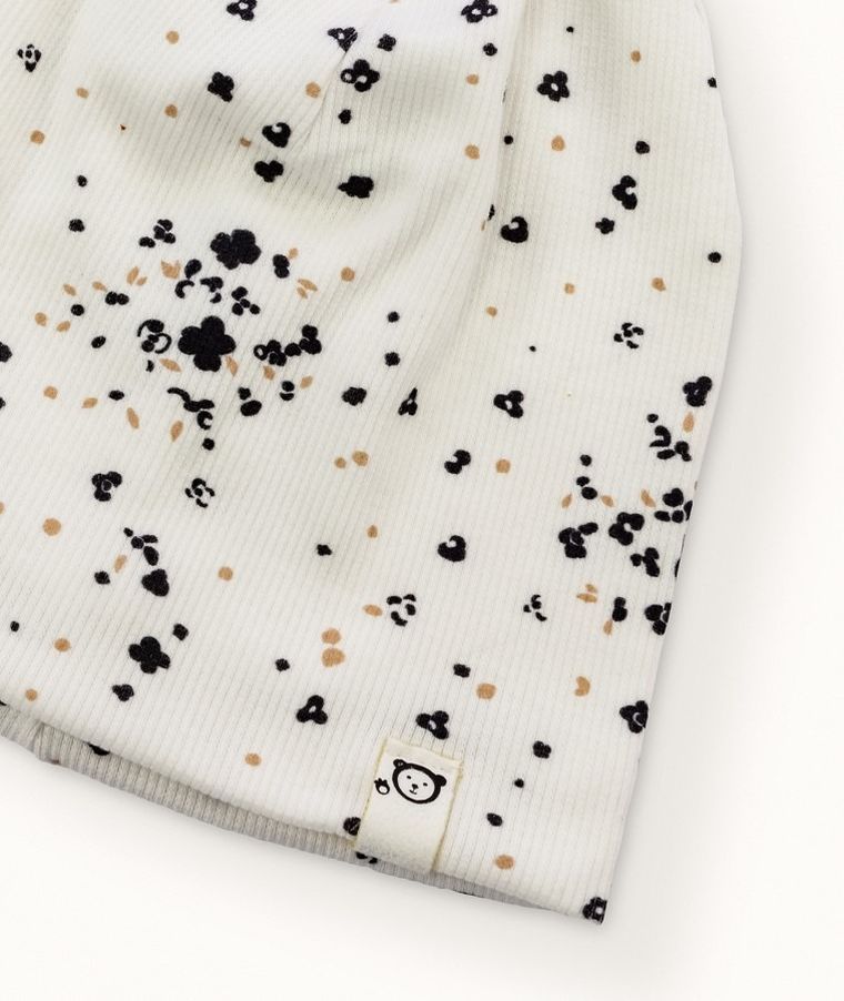 Czapka dziewczęca, prążkowana, ecru, Iltom