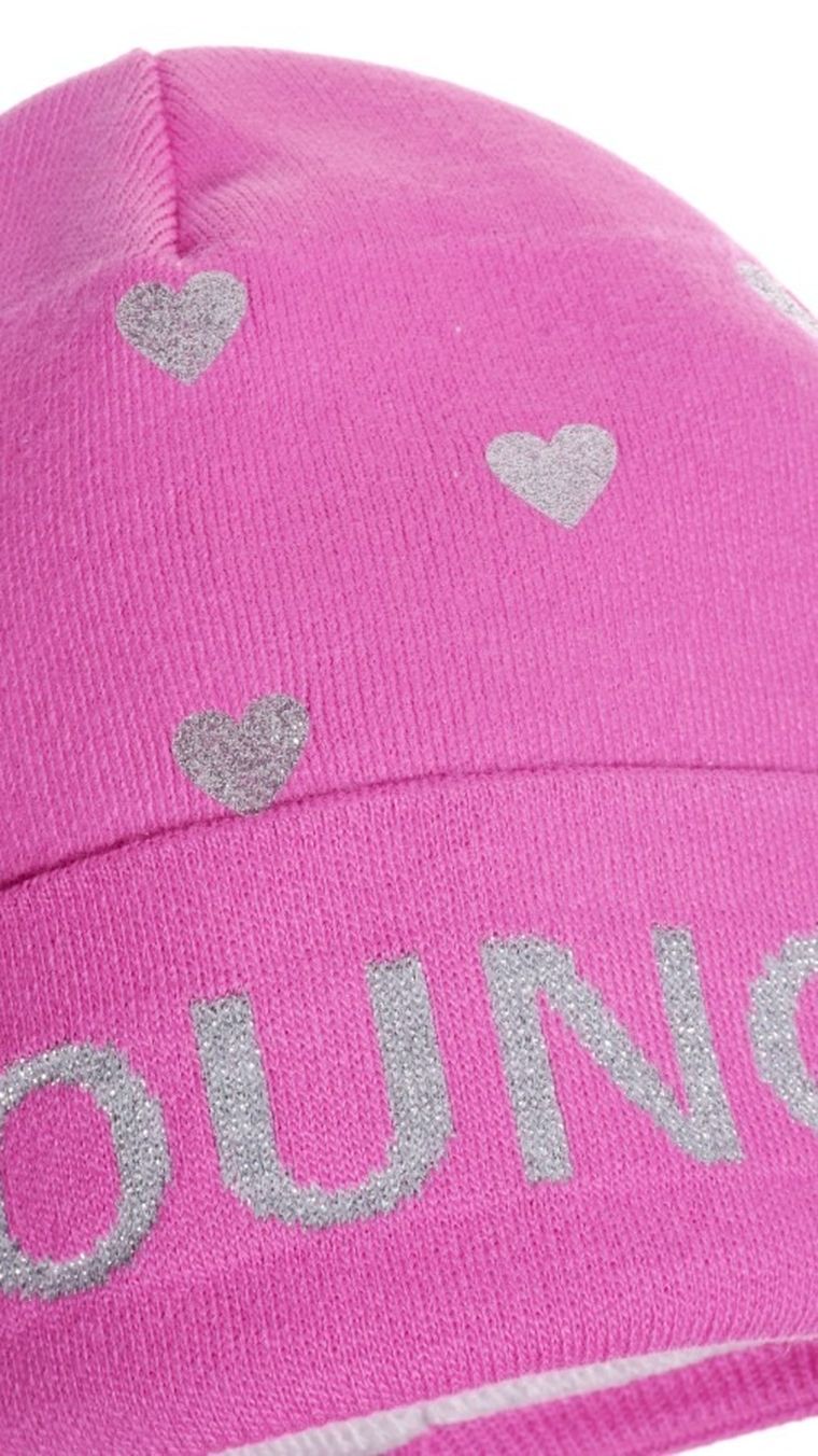 Czapka dziewczęca, różowa, Ambra