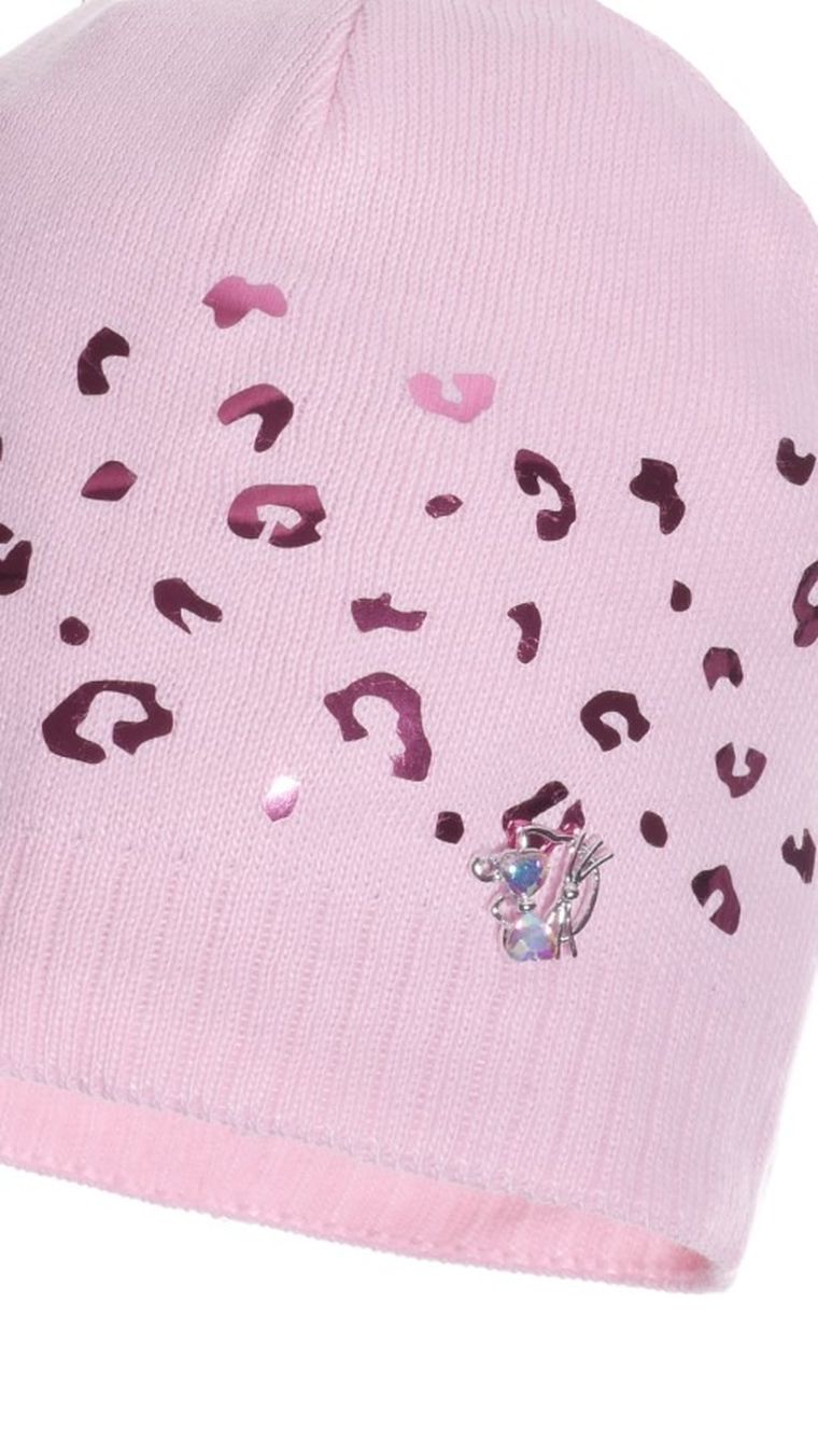 Czapka dziewczęca, różowa, Ambra