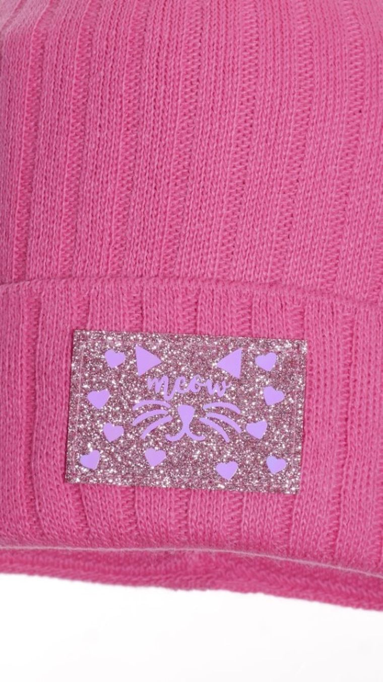 Czapka dziewczęca, różowa, Ambra