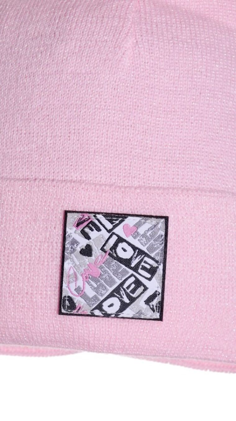 Czapka dziewczęca, różowa, Ambra