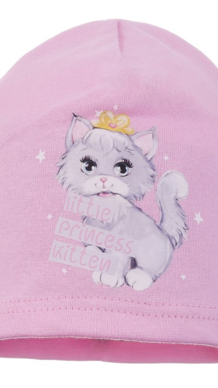 Czapka dziewczęca, różowa, Ambra