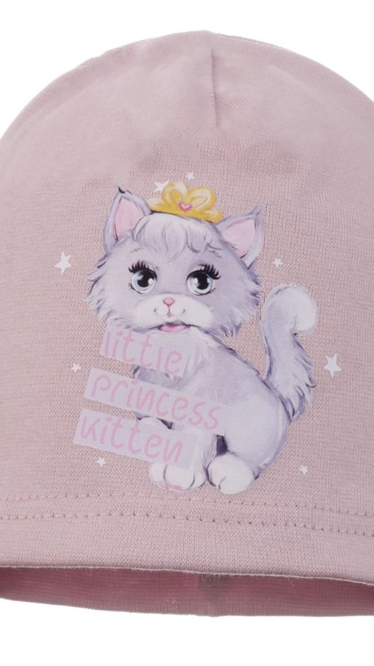 Czapka dziewczęca, różowa, Ambra