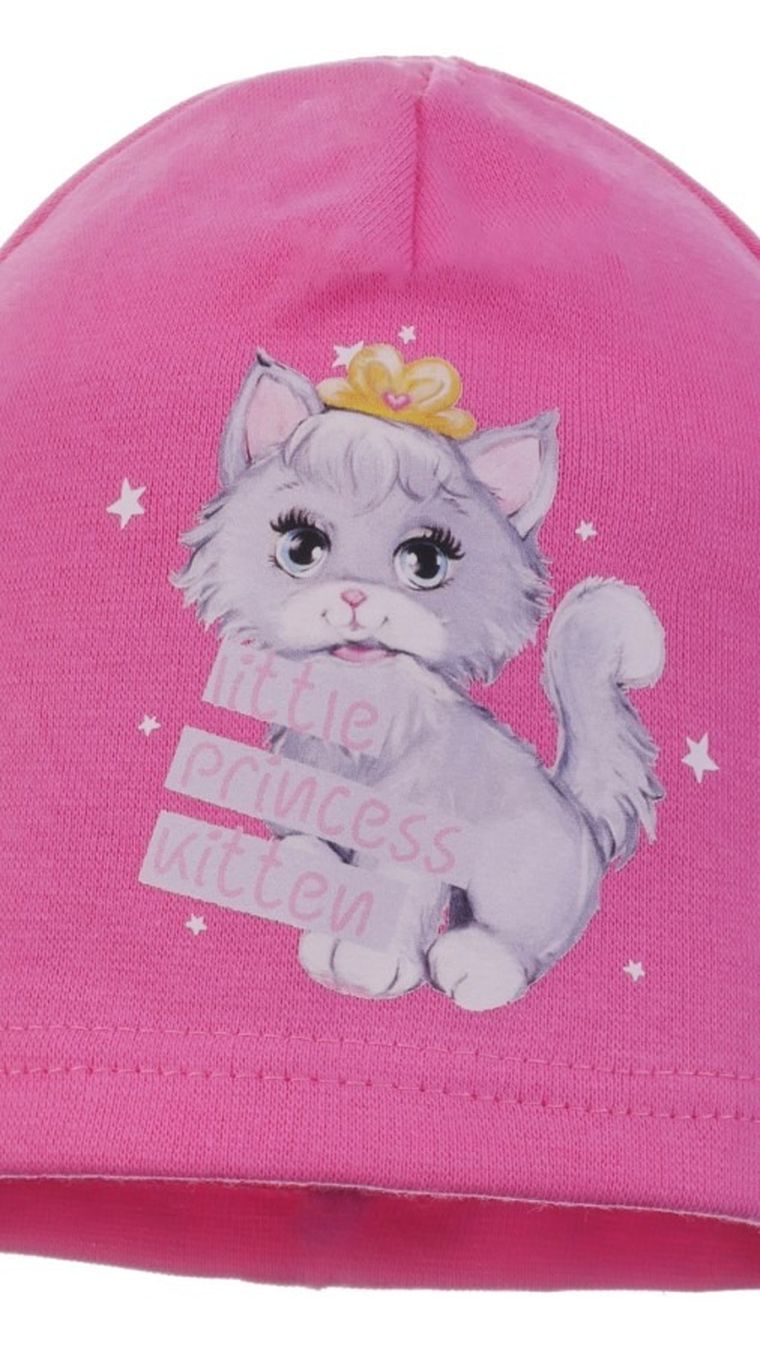 Czapka dziewczęca, różowa, Ambra