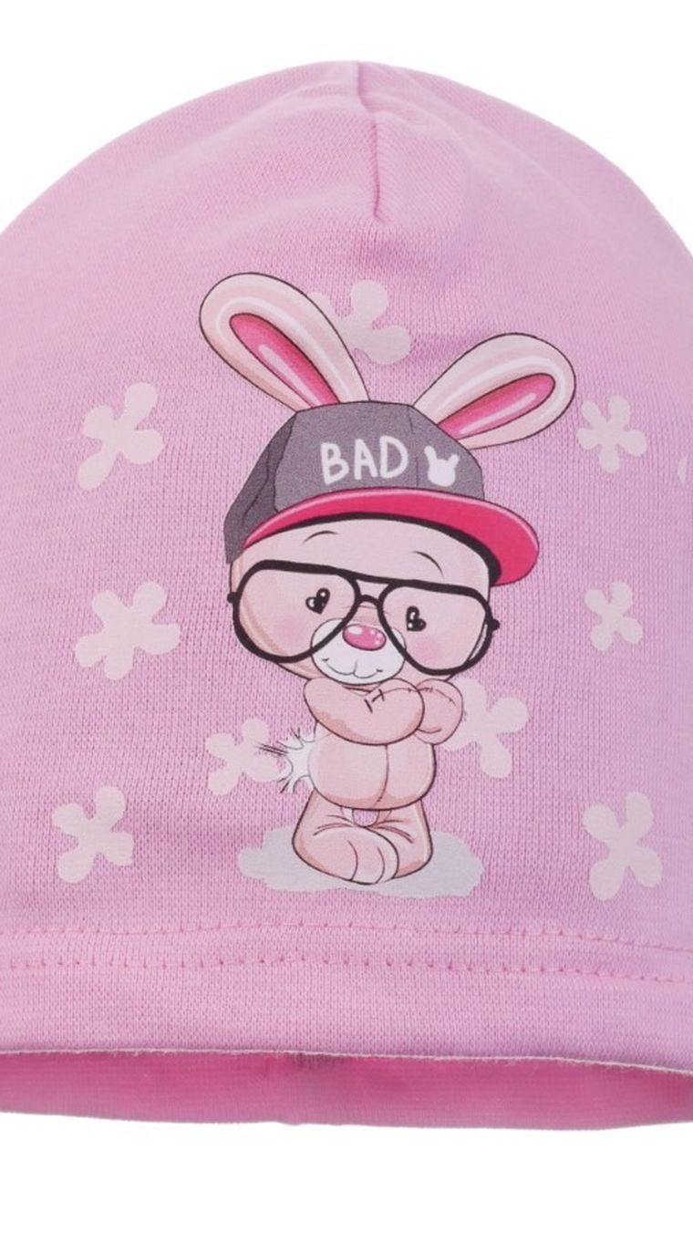 Czapka dziewczęca, różowa, Ambra