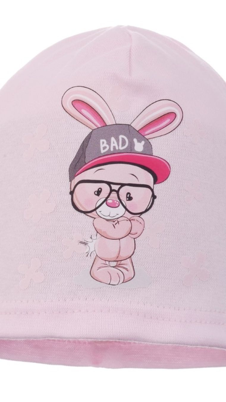 Czapka dziewczęca, różowa, Ambra