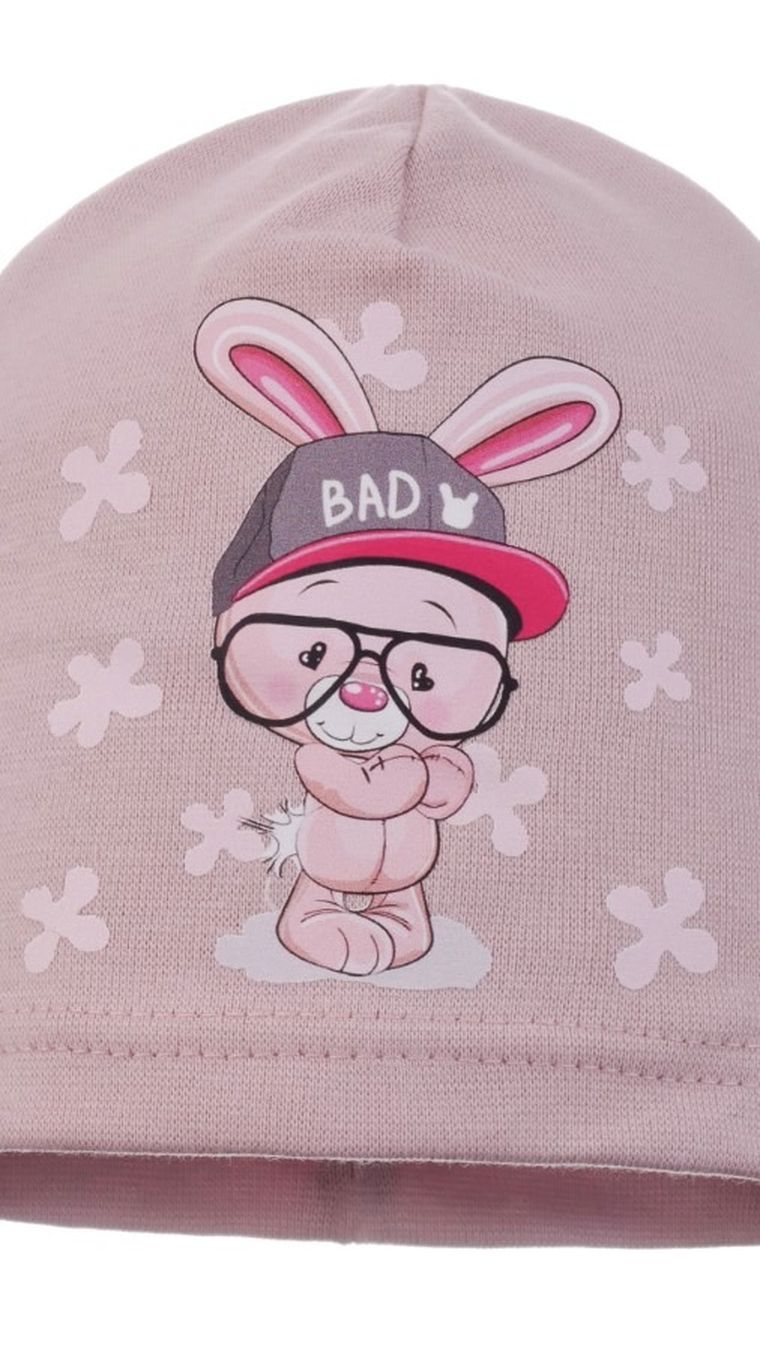 Czapka dziewczęca, różowa, Ambra