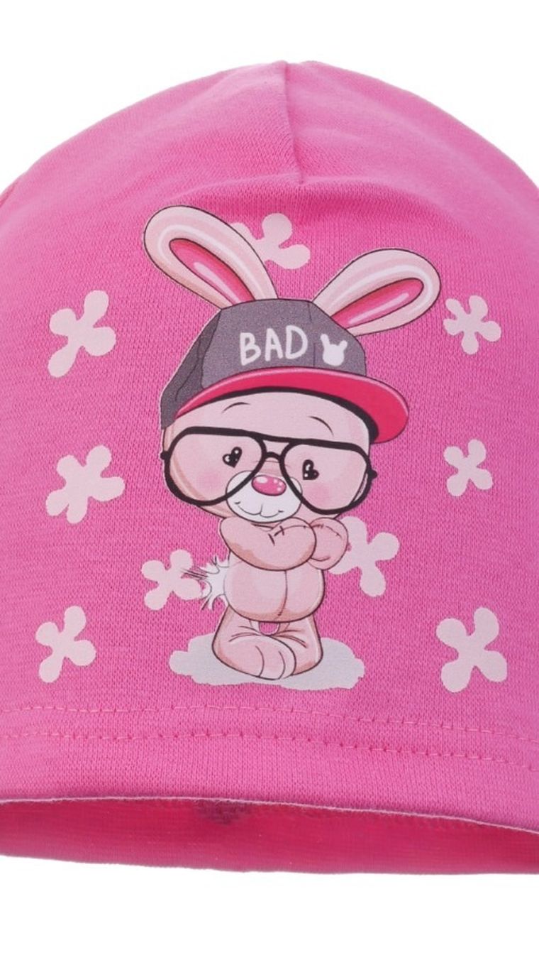 Czapka dziewczęca, różowa, Ambra