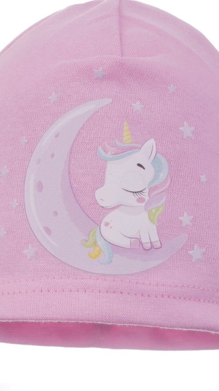 Czapka dziewczęca, różowa, Ambra