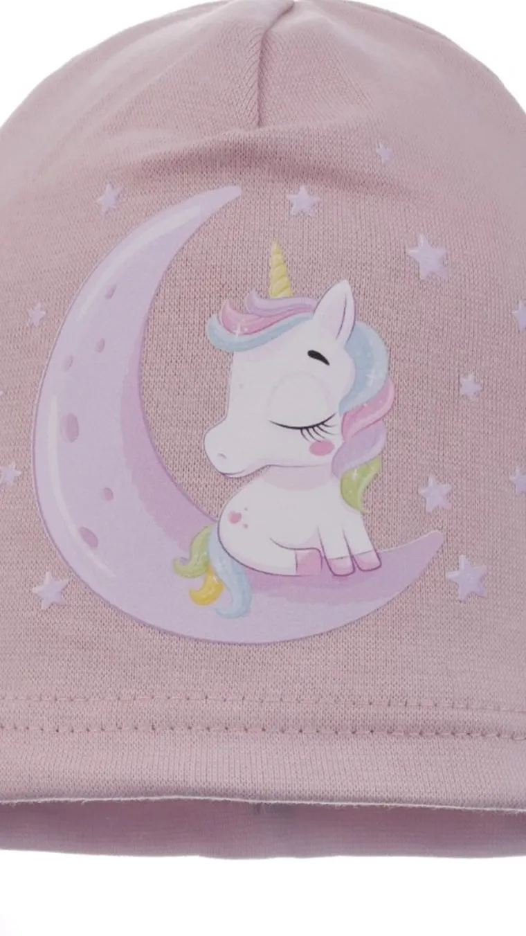 Czapka dziewczęca, różowa, Ambra