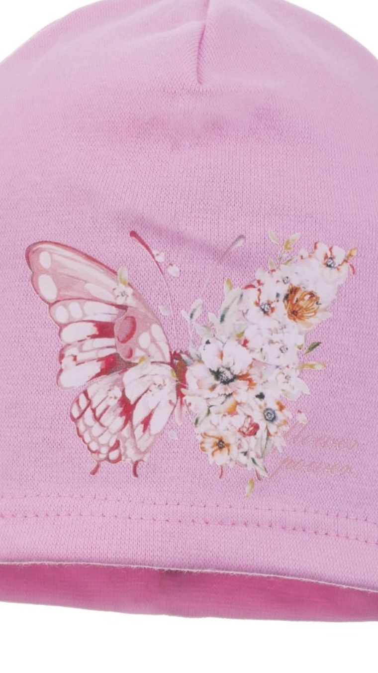 Czapka dziewczęca, różowa, Ambra