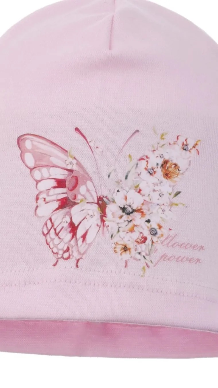 Czapka dziewczęca, różowa, Ambra