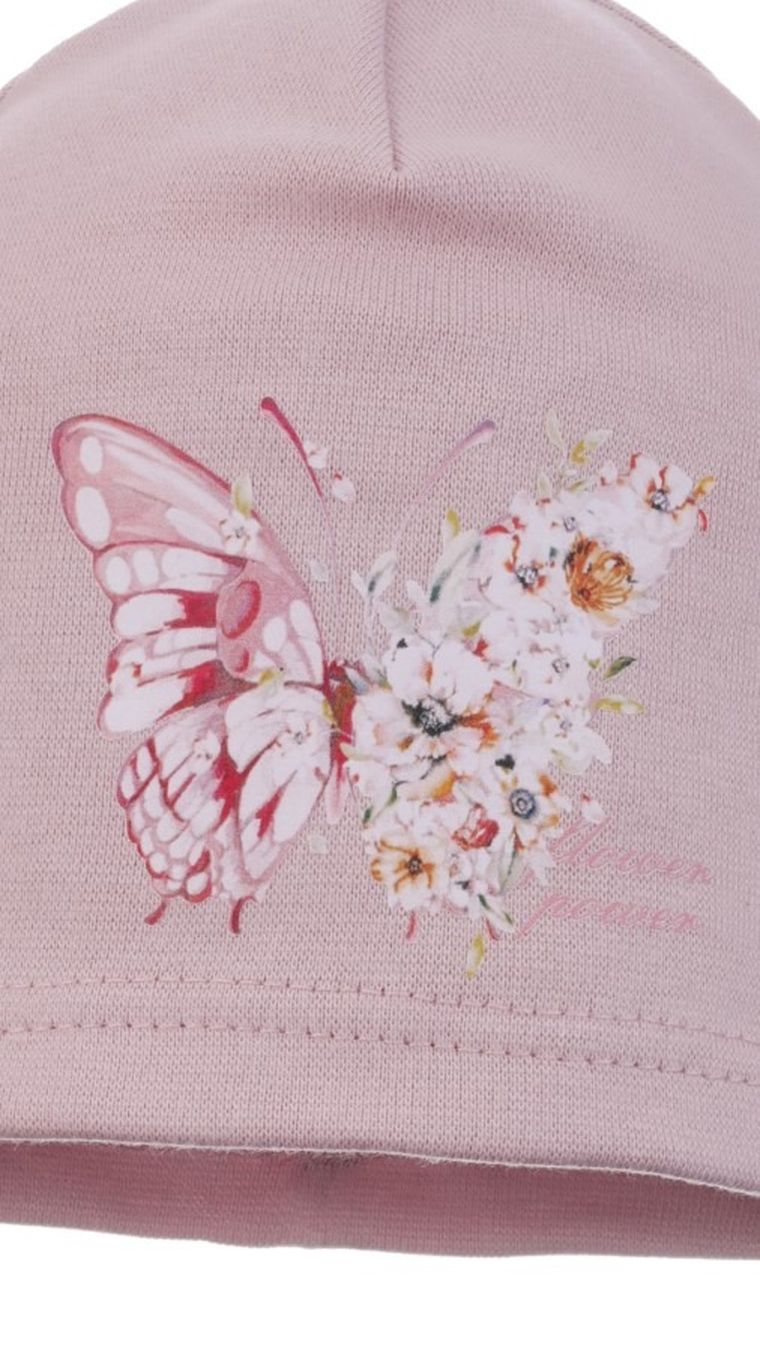 Czapka dziewczęca, różowa, Ambra