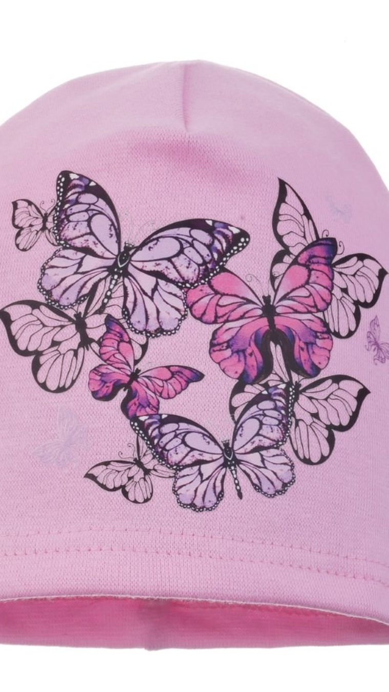 Czapka dziewczęca, różowa, Ambra