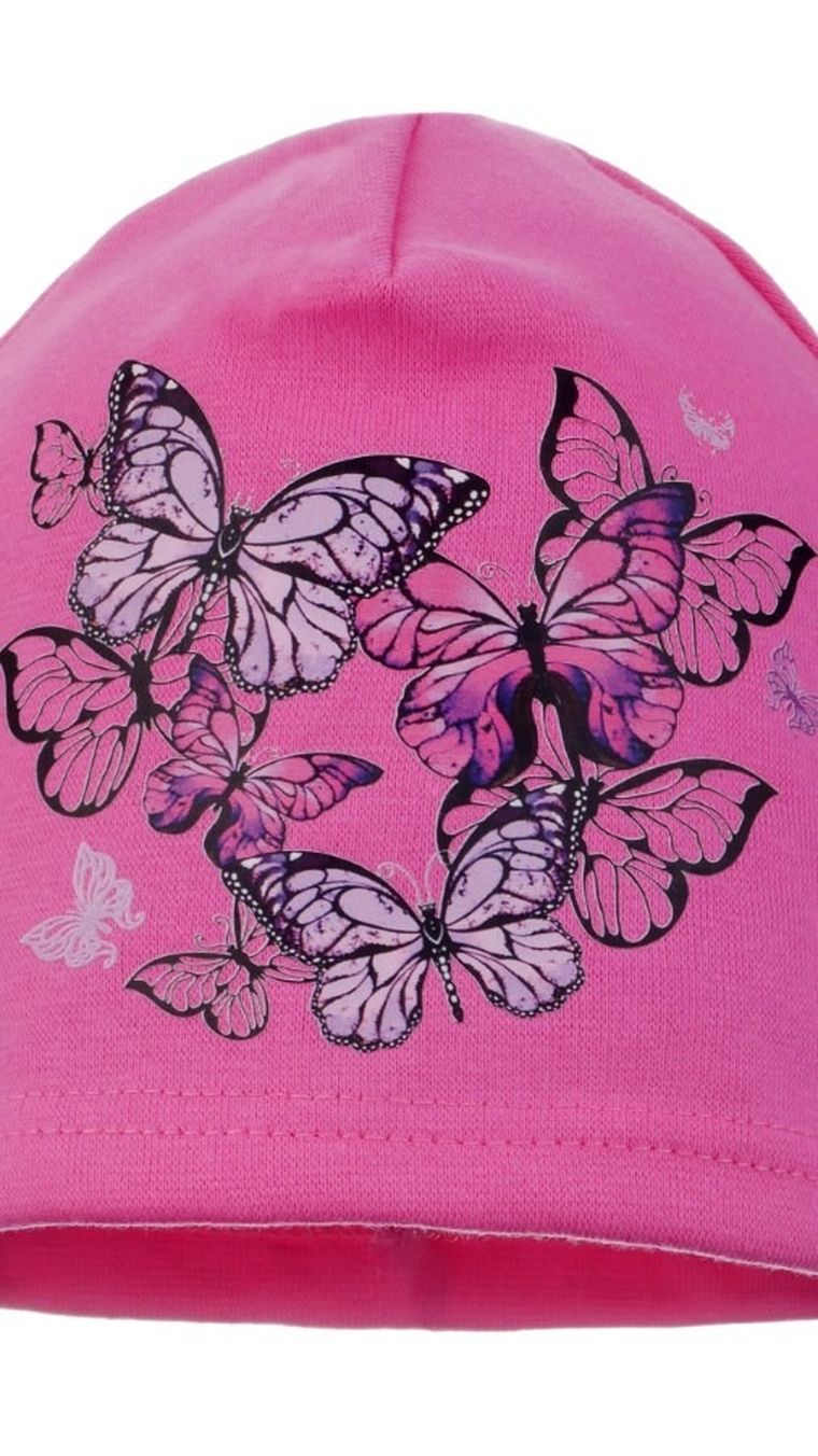 Czapka dziewczęca, różowa, Ambra