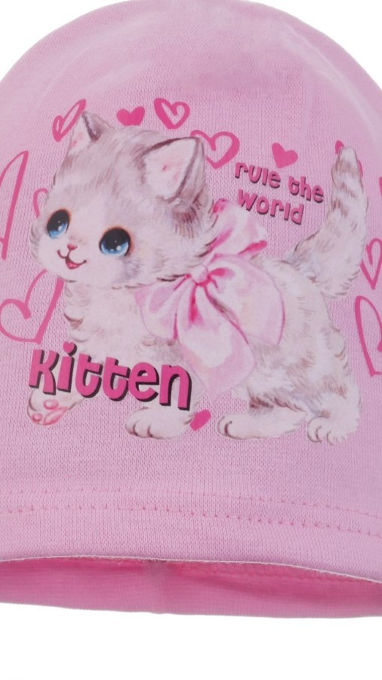 Czapka dziewczęca, różowa, Ambra