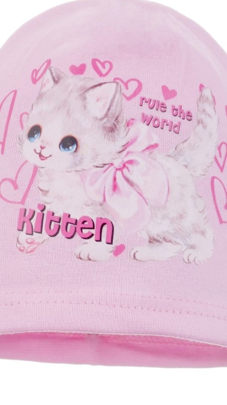 Czapka dziewczęca, różowa, Ambra