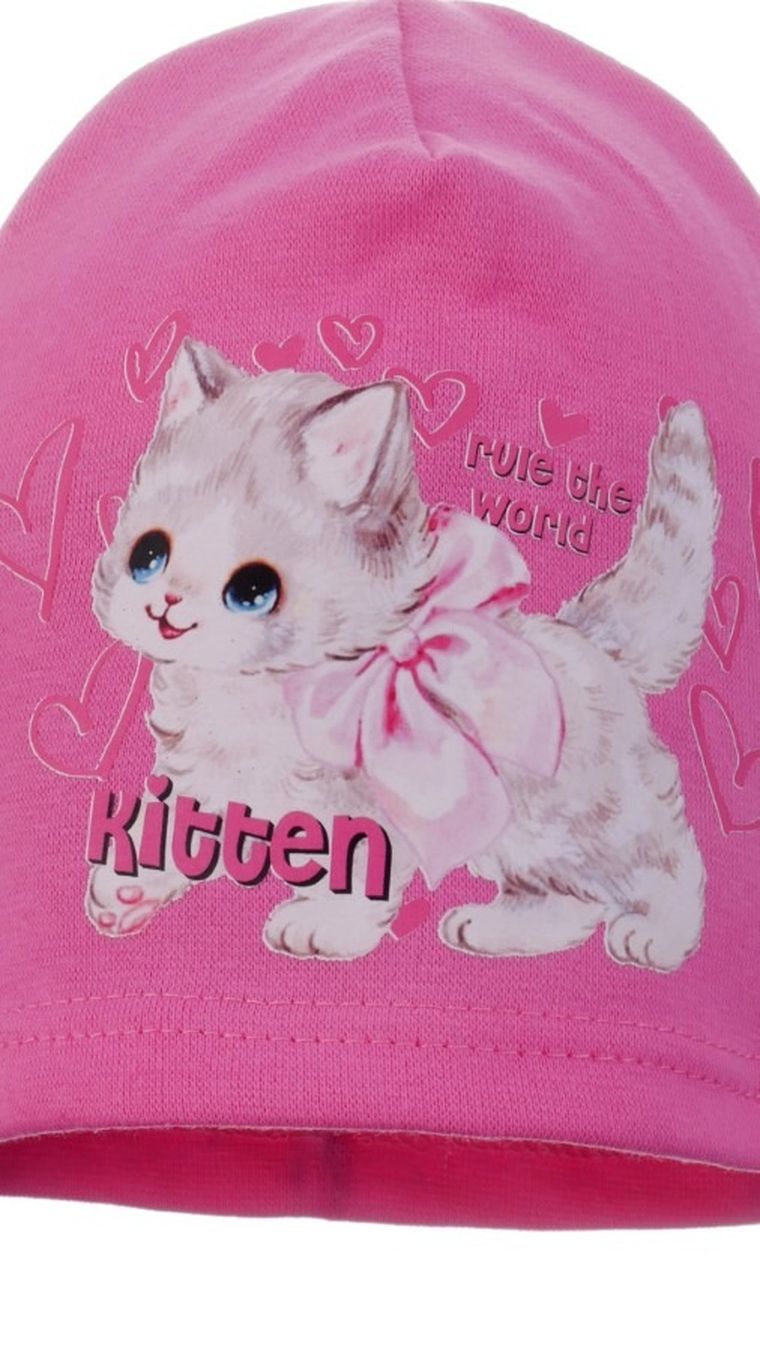 Czapka dziewczęca, różowa, Ambra