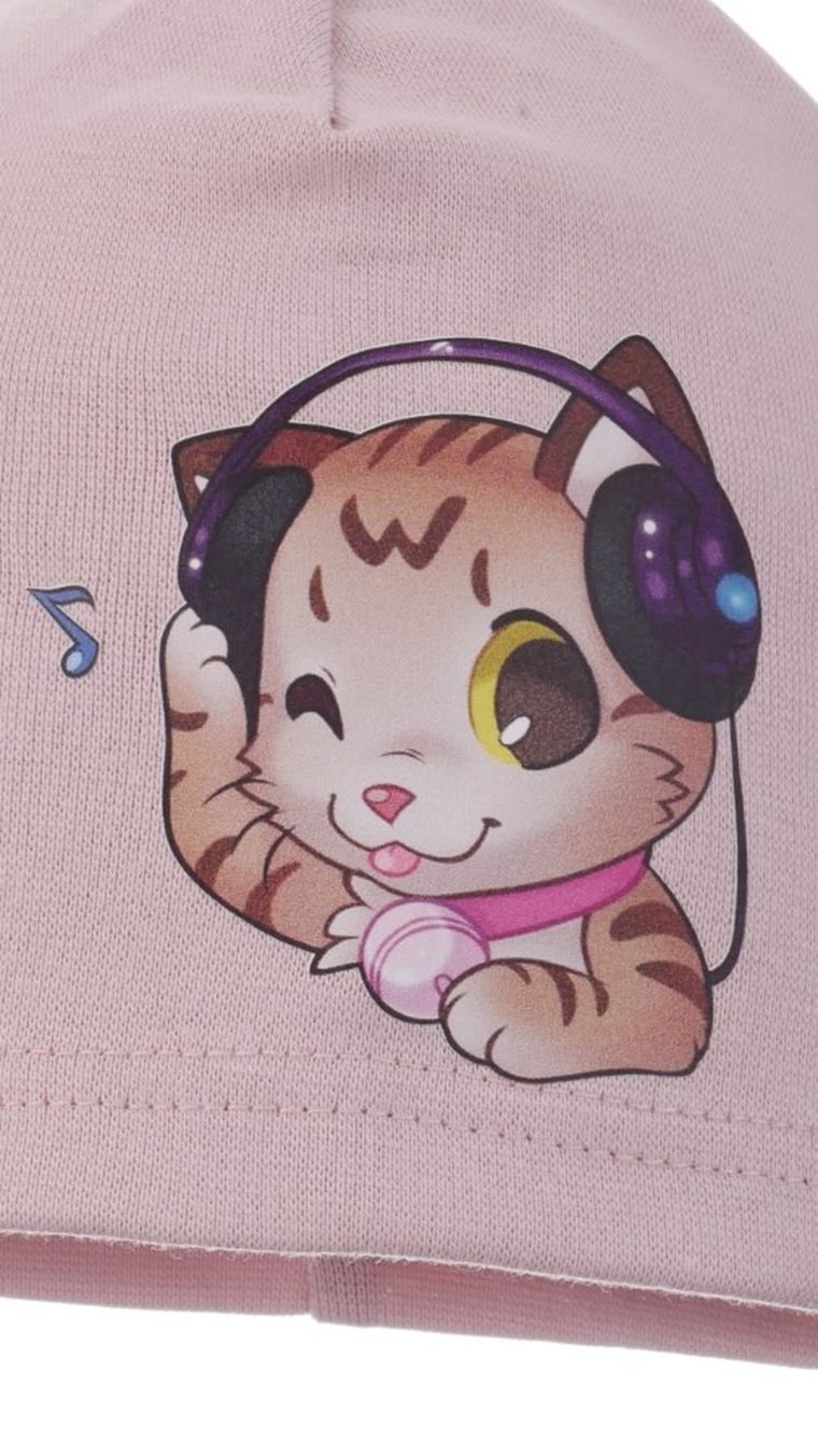 Czapka dziewczęca, różowa, Ambra