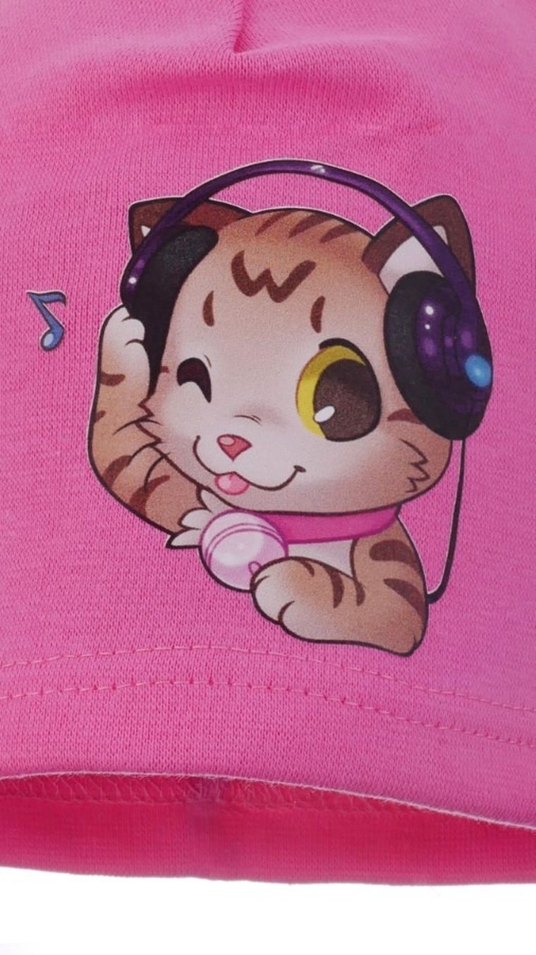 Czapka dziewczęca, różowa, Ambra