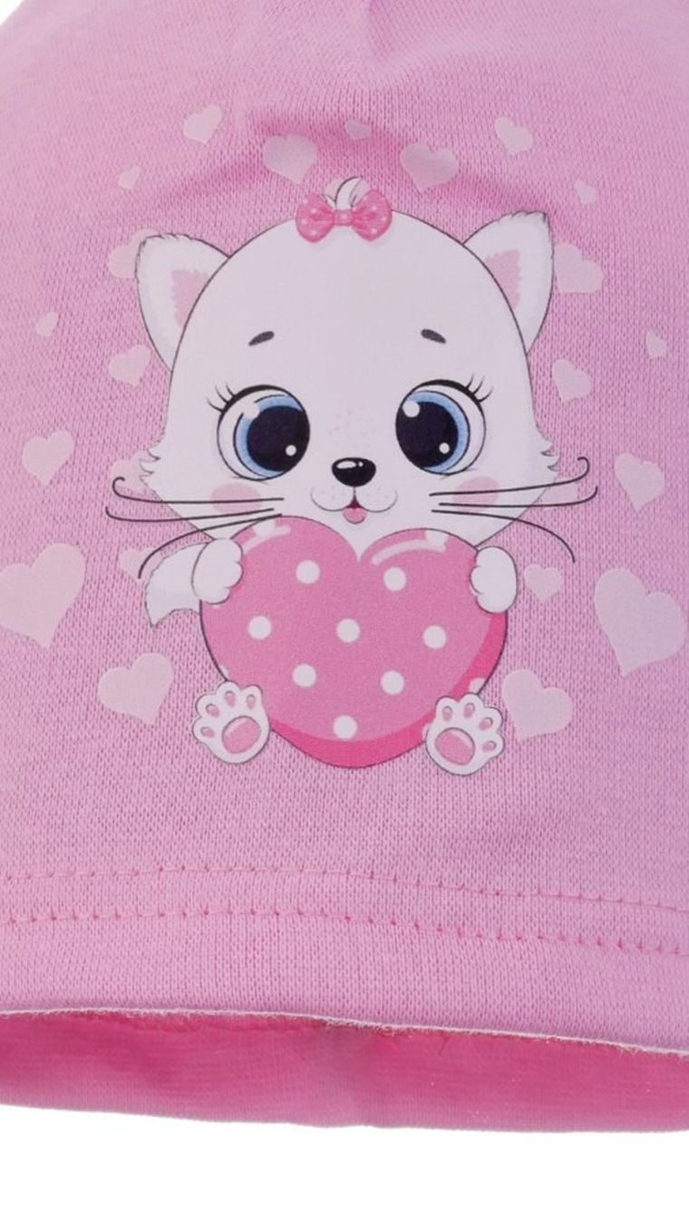 Czapka dziewczęca, różowa, Ambra