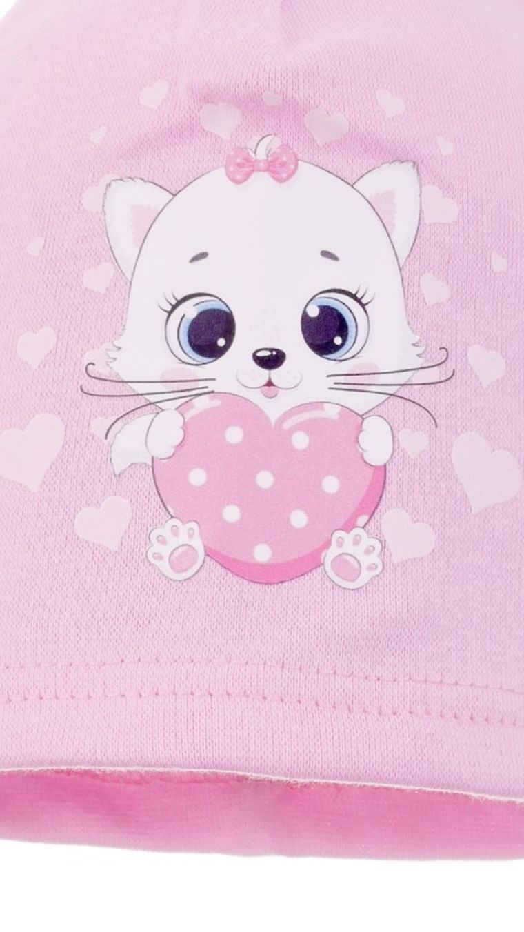 Czapka dziewczęca, różowa, Ambra