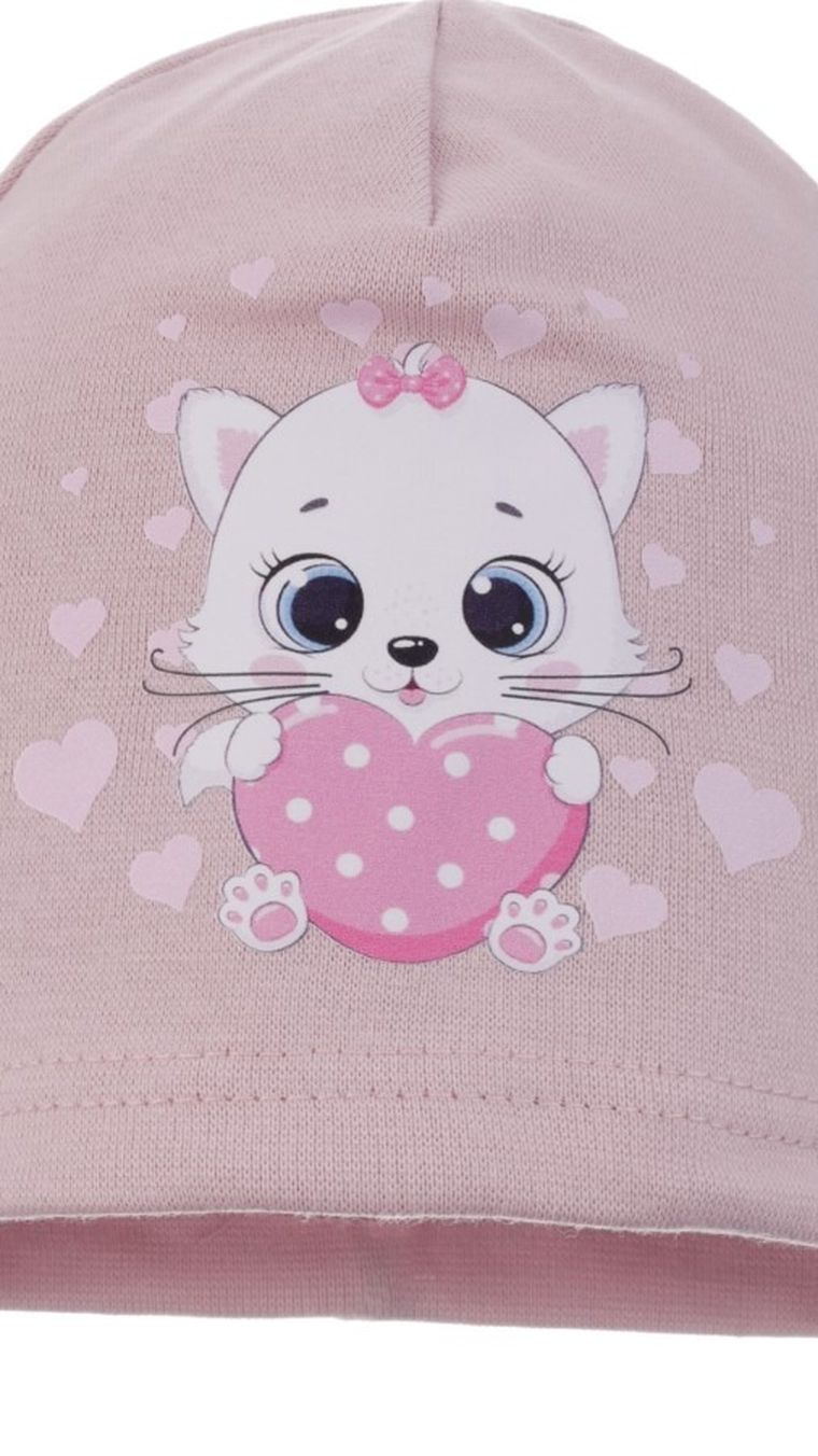 Czapka dziewczęca, różowa, Ambra