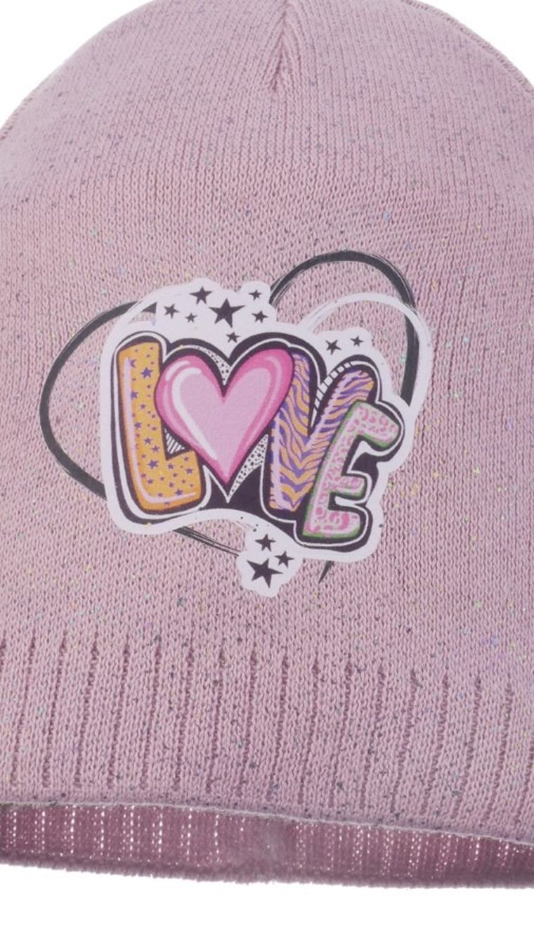 Czapka dziewczęca, różowa, Ambra