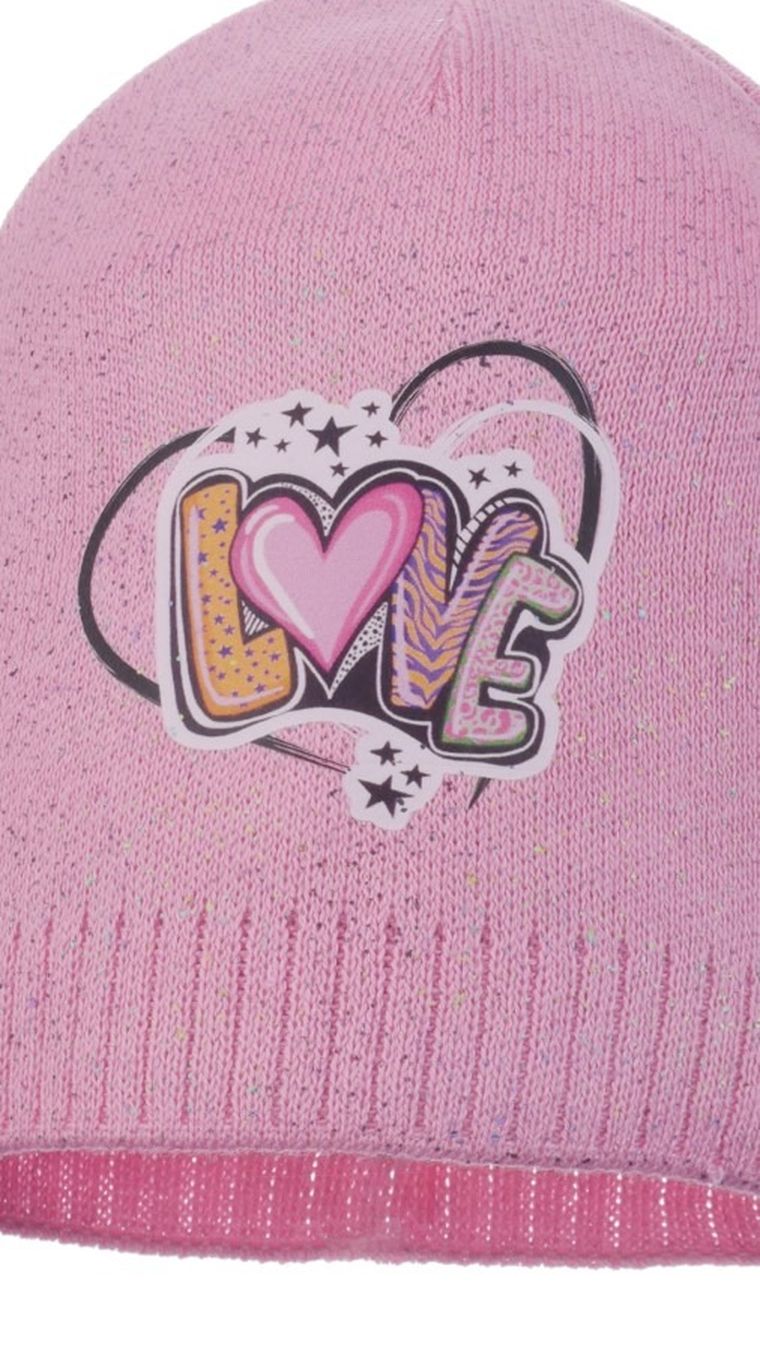 Czapka dziewczęca, różowa, Ambra