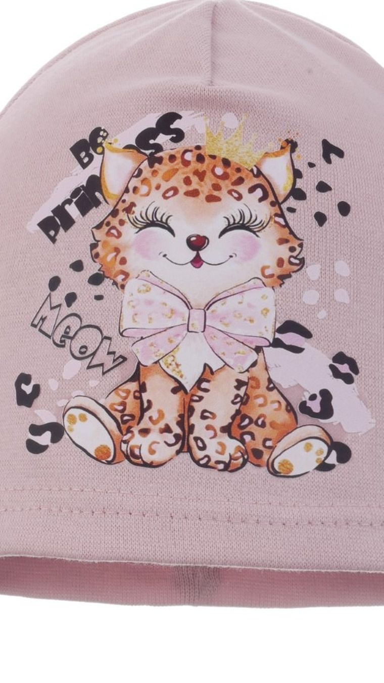 Czapka dziewczęca, różowa, Ambra