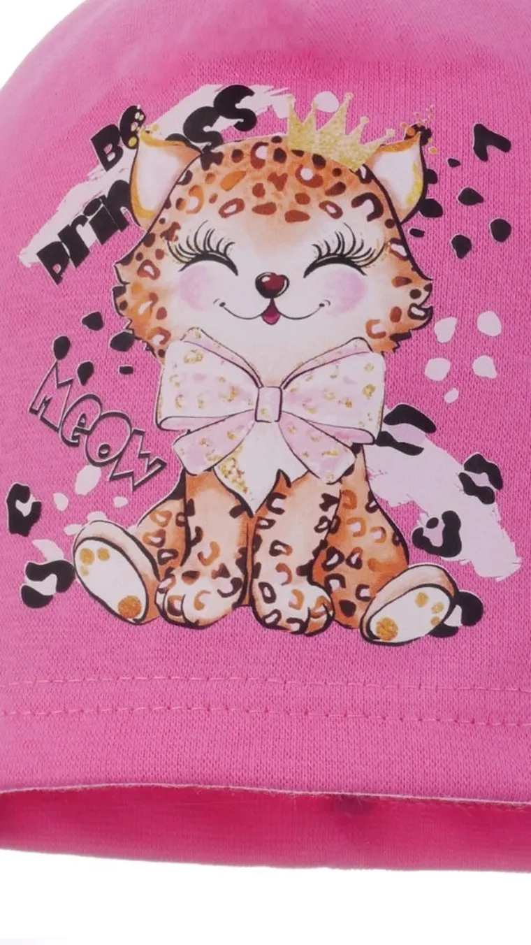 Czapka dziewczęca, różowa, Ambra