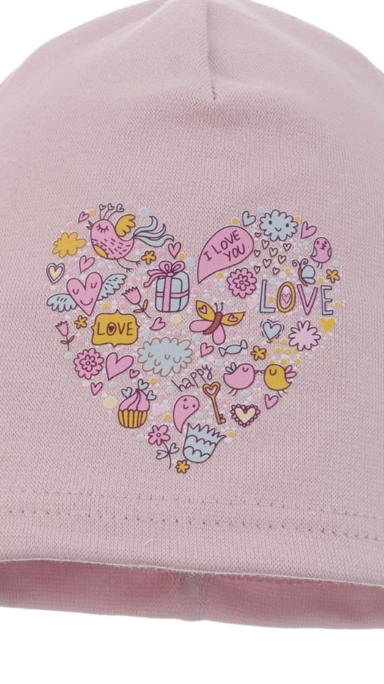 Czapka dziewczęca, różowa, Ambra