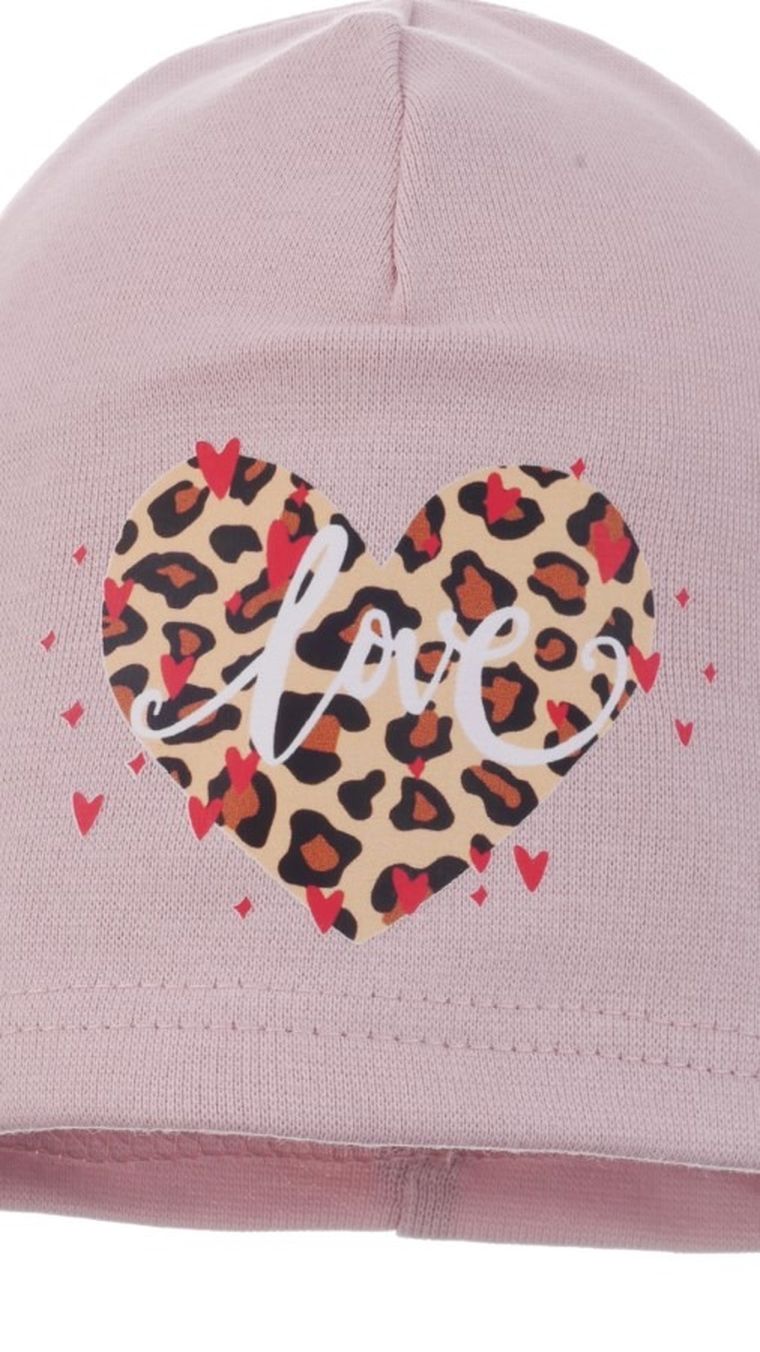 Czapka dziewczęca, różowa, Ambra