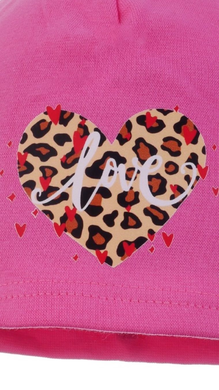 Czapka dziewczęca, różowa, Ambra