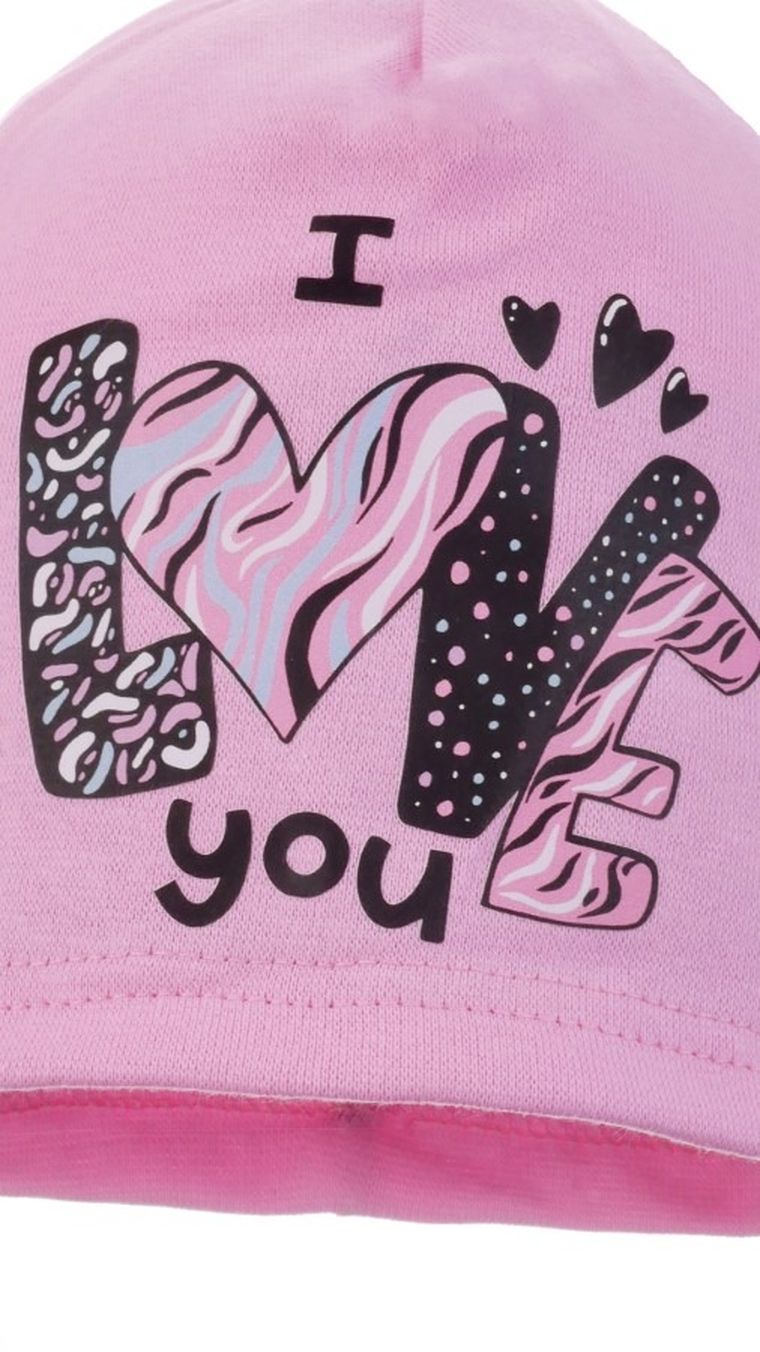 Czapka dziewczęca, różowa, Ambra