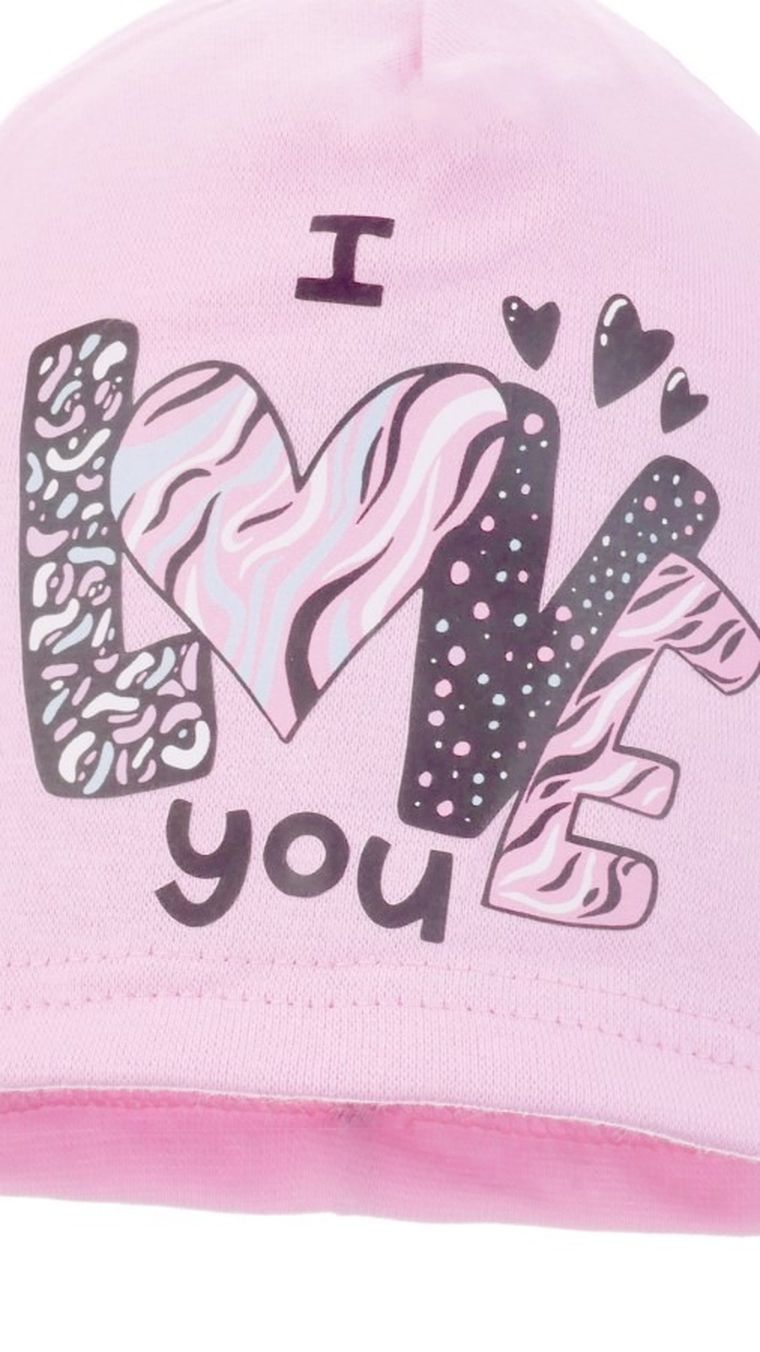 Czapka dziewczęca, różowa, Ambra