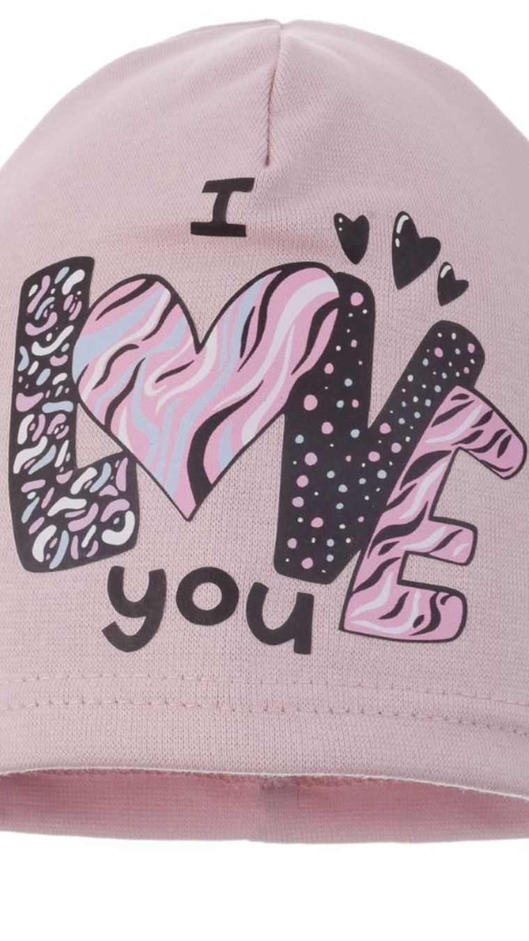 Czapka dziewczęca, różowa, Ambra